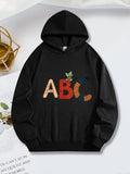 Women's Hoodie Textured Letters With Playful Colorful Patchwork Abc