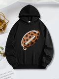 Women's Hoodie Wild Leopard Print Pattern With Detailed Stitches American Football