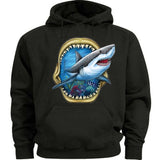 Men's Hoodie Open Jaw Frame With Swimming Shark In Deep Blue Ocean