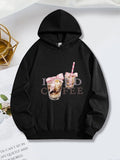 Women's Hoodie Iced Coffee With Whipped Cream Straw Among Glass Cups Coffee