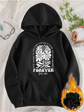 Women's Hoodie Give Thanks To The Lord With Blossoming Flowers And Engraved Cross Forever