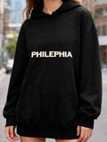 Women's Hoodie Philephia Simple Bold Letters On Black Hoodie