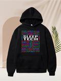 Men's Hoodie Sleep Tech Colorful Modern Words Pattern Hoodie