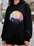 Women's Hoodie Colorful Dreamy Underwater Scene Featuring Mysterious Glowing Jellyfish