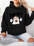 Women's Hoodie Boo With Cute Pumpkin Holding Ghost Surrounded By Little White Spirits