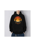 Men's Hoodie Spooky Halloween Night With Glowing Pumpkins Under Bare Trees Moon
