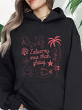 Women's Hoodie Tropical Paradise With Palm Trees Coral Fish And Beach Starfish