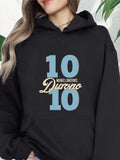 Women's Hoodie Ten Million Blue Typography With Modern Graphic Hoodie