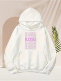 Men's Hoodie Blessed Pink Line Pattern With Geometric Shapes Around Hoodie
