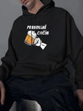 Men's Hoodie Hand Holding Fresh Beer Glass Under White Foam Mug