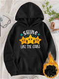 Women's Hoodie Shine Like The Stars Cute Smiling Cheerful Yellow Cartoon Stars Hoodie