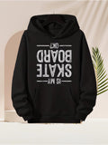 Men's Hoodie Is My Skateboard Ok Distressed Texture Print On Classic Black Hoodie Skateboard