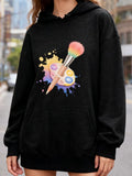 Women's Hoodie Vibrant Splash Featuring Bold Colors And Makeup Brush Palette