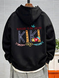 Men's Hoodie Blessed To Be Called Kiki With Colorful Letters And Blossoming Floral Bouquet