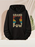 Men's Hoodie Grand Paw Vintage Sunset Silhouette With Dog And Bold Lettering