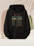 Men's Hoodie Mechanic Hourly Rate Colorful Letters With Wrenches Surrounded By Decorative Stars Hoodie