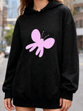 Women's Hoodie Minimalist Pink Graphic With Playful Simplicity Symbolizing Butterfly