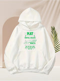 Men's Hoodie May Mental Health Month Inspiring Green Print Hoodie