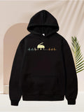 Men's Hoodie Colorful Sound Waves Flowing Around Golden Grand Piano