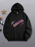 Women's Hoodie Colorful Gradient Feathers With Artistic Name Text Christina
