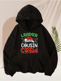Men's Hoodie Leader With Christmas Hat Among Festive Party Confetti Cousin Crew