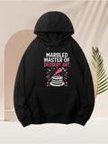 Men's Hoodie Marbled Master Of Dessert Art With Pink Icing Surrounded By Colorful Sparkles Cake