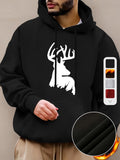 Men's Hoodie Majestic Forest Silhouette With Bold Antlers Against A Dark Serene Deer