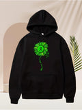 Men's Hoodie Lush Vibrant Floral Art With Vivid Petals And Delicate Stems Flower