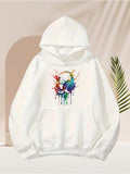 Men's Hoodie Colorful Abstract Water Splashes Forming A Vibrant Artistic Deer