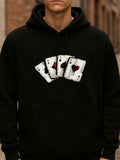 Men's Hoodie Lucky Aces Displayed In A Classic Blackjack Card Deck Hoodie