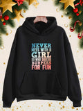Men's Hoodie Never Mess With A Girl Who Does Burpees For Fun Lettering Design Hoodie