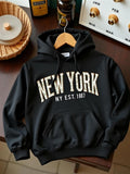 Women's Hoodie New York Ny Est 1987 Vintage College Style Bold Letter Hoodie