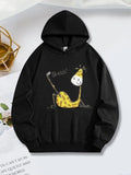 Women's Hoodie Stretching Yellow Cartoon Giraffe Smiling Under The Sunlight Giraffe