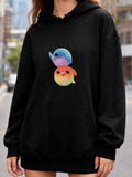 Women's Hoodie Colorful Street Glow With Two Cartoon Gradient Whales Hoodie