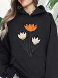 Women's Hoodie Elegant Garden With Orange Blossom Under Pale Sunlight Flower