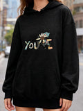 Women's Hoodie You Are Blooming Flowers With Brushstroke Artistic Letter Effect
