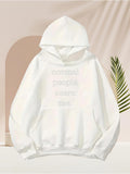 Men's Hoodie Normal People Scare Me Minimalist Quote Hoodie In Soft White Fabric