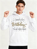 Men's Hoodie January Is My Birthday Yes The Whole Month Playful Gold Lettering With Confetti Accents Hoodie