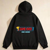 Men's Hoodie Game Over With Trophy Graphic And Neon Color Accents Hoodie