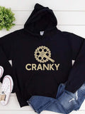 Men's Hoodie Cranky With Metallic Bicycle Gear Design Centered Hoodie