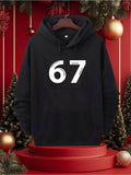 Men's Hoodie Crisp White Numbers On Classic Solid Black Hoodie