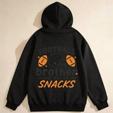 Men's Hoodie Football Brother With Playful Lettering And Iconic Sports Snacks