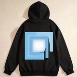 Men's Hoodie Geometric Blue Gradient Shapes On Soft Shadowed Background Square