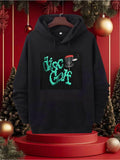 Men's Hoodie Disc Golf Glow Green Lettering Under Basket Night Sport Hoodie