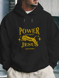 Men's Hoodie Power In The Name Of Jesus With Lightning And Sparkling Effects Hand