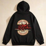 Men's Hoodie No 1 City Workfire Classic Red Vintage Steam Engine