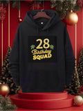 Men's Hoodie Birthday Squad Lettering With Palms And Yellow Typography Hoodie