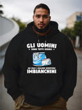 Men's Hoodie Paint Roller With Blue Color Splash And Paint Bucket Under Urban Sky Hoodie