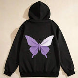 Men's Hoodie Elegant Purple Gradient Under Soft Light Butterfly