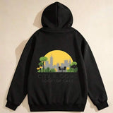 Men's Hoodie City Of Dreams Under Golden Sunlight With Urban Skyline Silhouette